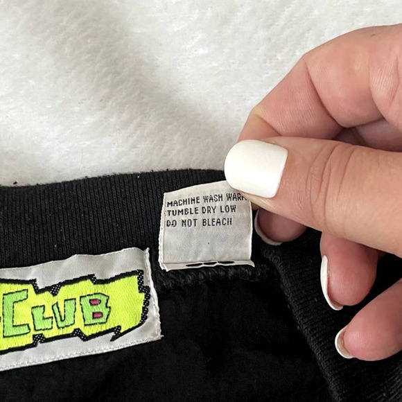 Vtg 80s 90s B-Club Baseball Jacket S/M Black Neon Yellow Coat Snap Baseball - Picture 11 of 12